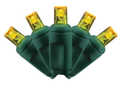 YELLOW COAXIAL LED 50 LIGHT 5MM BALLED (QTY 12)