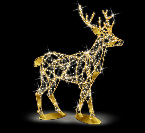 7ft LED Modern Gold Stag