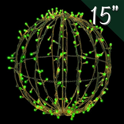 GREEN LED 15" 3D FOLDABLE SPHERE