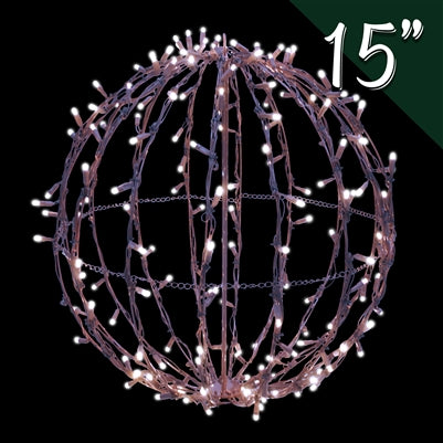 PURE WHITE LED 15" 3D FOLDABLE SPHERE