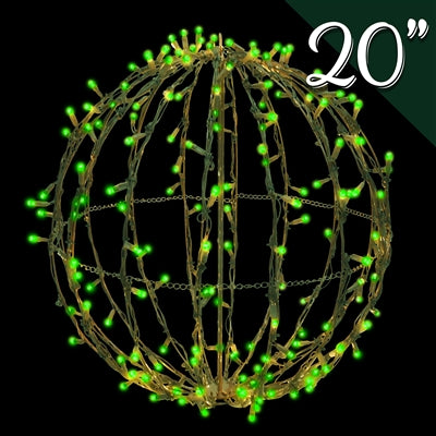 GREEN LED 20" 3D FOLDABLE SPHERE