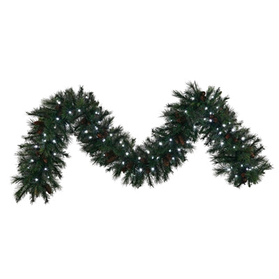 LED Mixed Noble Garland 9' x 14" - Pure White
