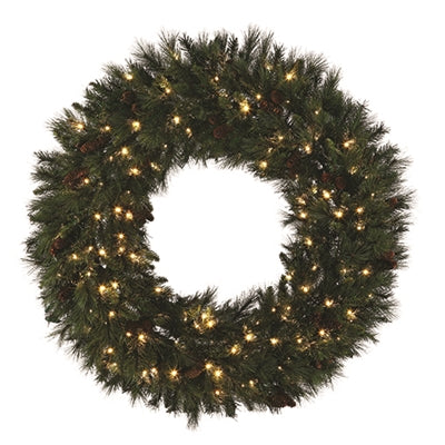 LED Mixed Noble Wreath 48" - Warm White