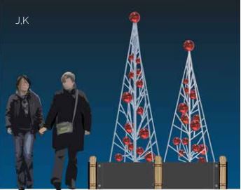 Rope Light Tree with Ornaments