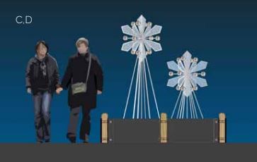 Standing Snowflake Décor with Ornamentation