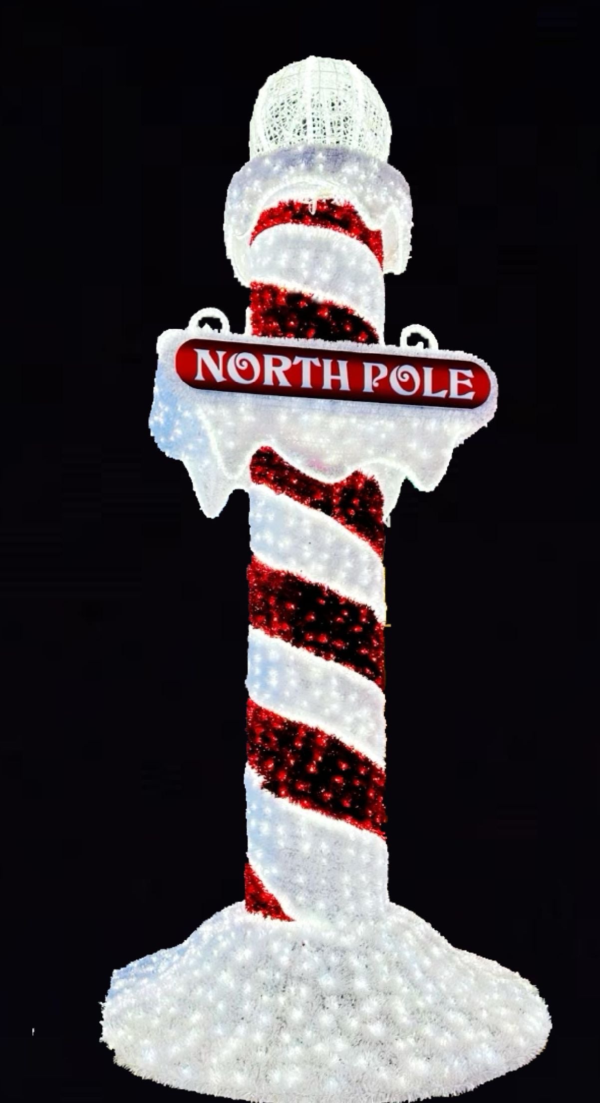 North Pole sign with globe