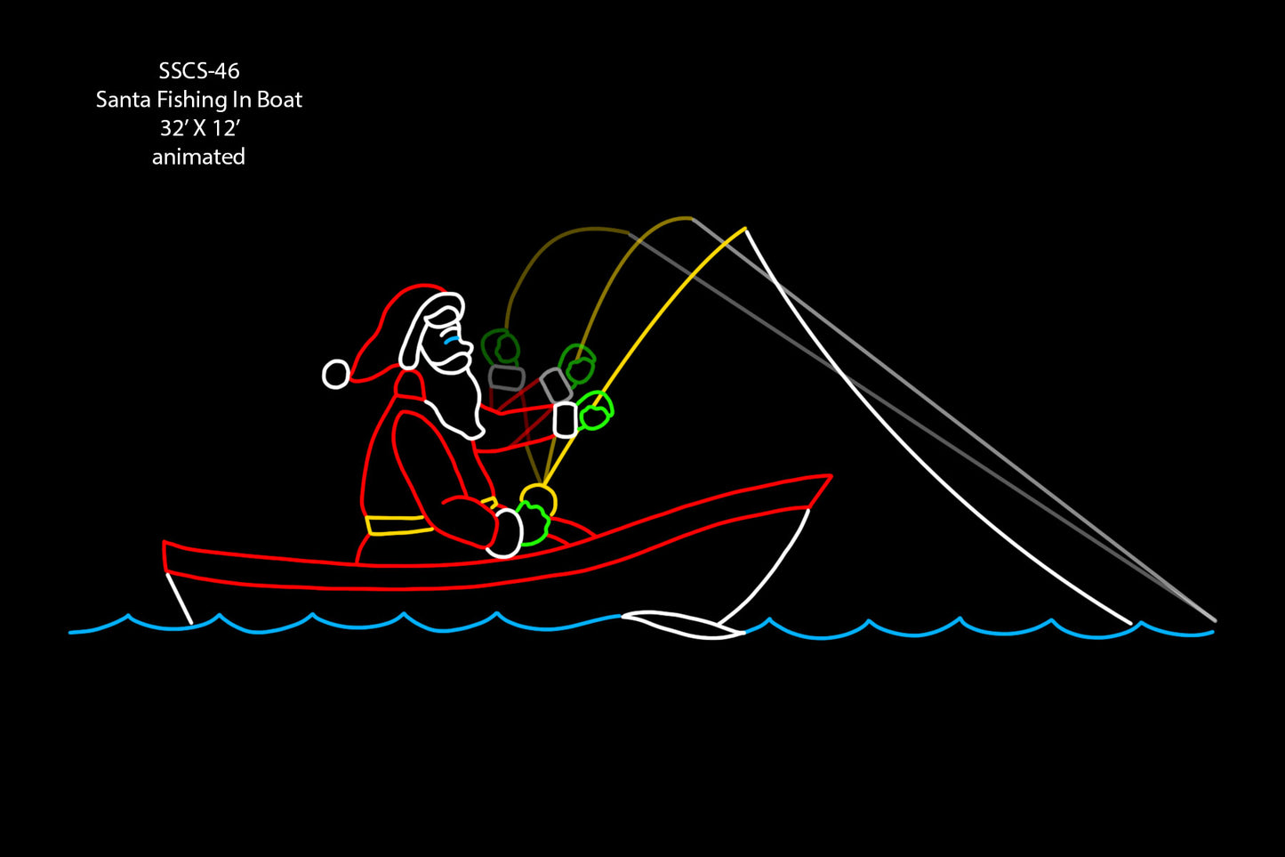 Santa Fishing In Boat