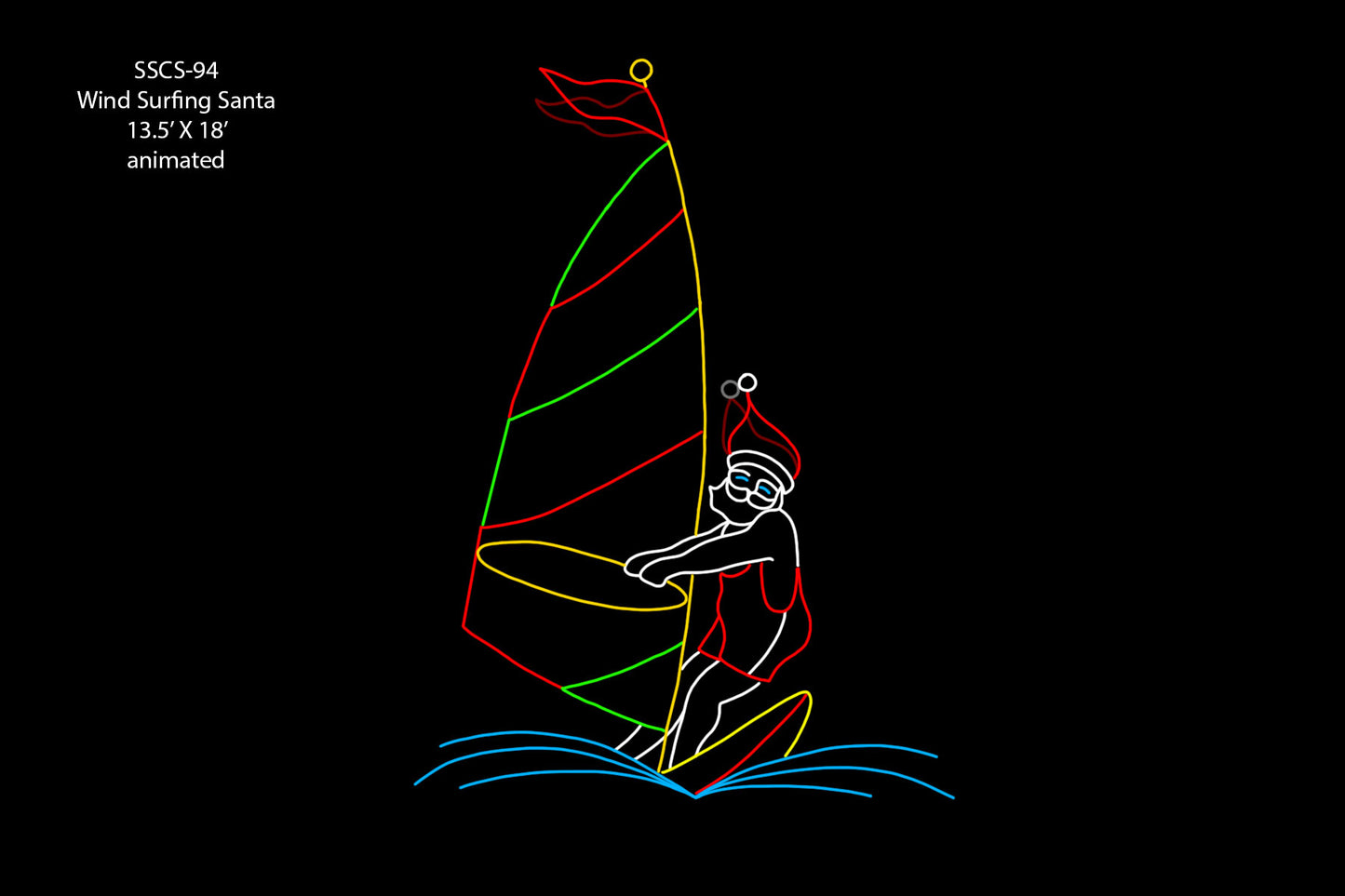 Wind Surfing Santa