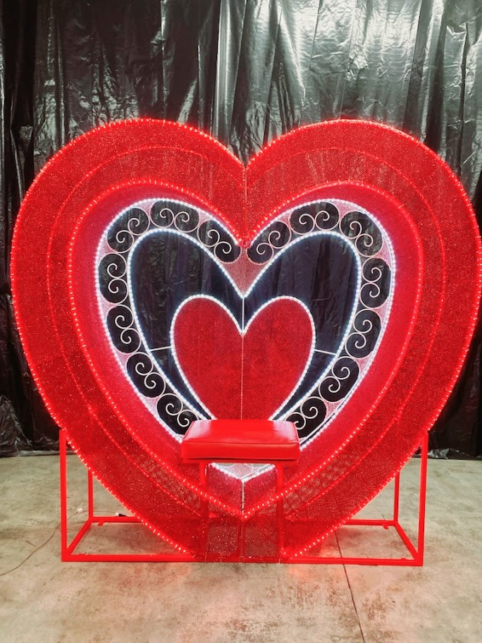 3D Valentine Photo Throne with Decorative Chair Back