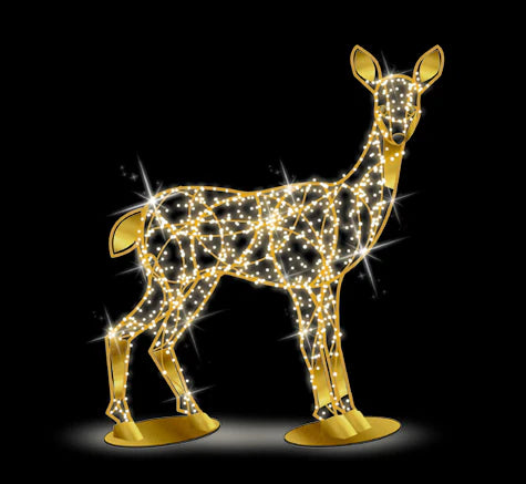 4.5ft LED Modern Gold Deer