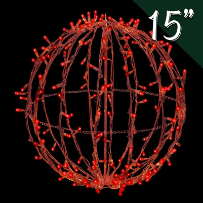 RED LED 15" 3D FOLDABLE SPHERE