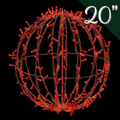 RED LED 20" 3D FOLDABLE SPHERE