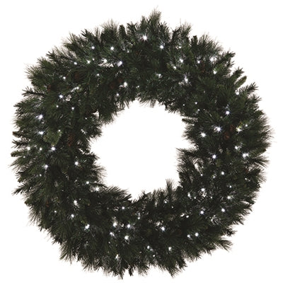 LED Mixed Noble Wreath 36" - Pure White