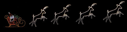 Santa Sleigh With Reindeer (Animated) – LED Single Reindeer