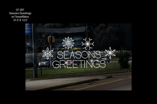 Seasons Greetings Marquee w/ Snowflakes