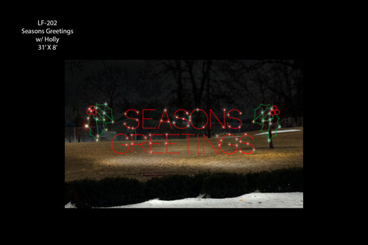 Seasons Greetings Marquee w/ Holly