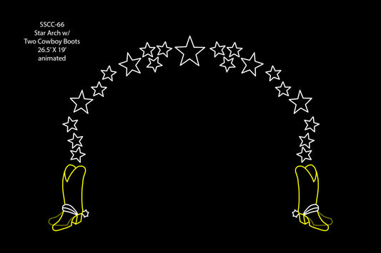 Star Arch With Two Cowboy Boots
