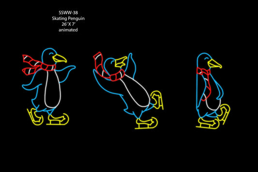 Animated Skating Penguin 26' x 7'